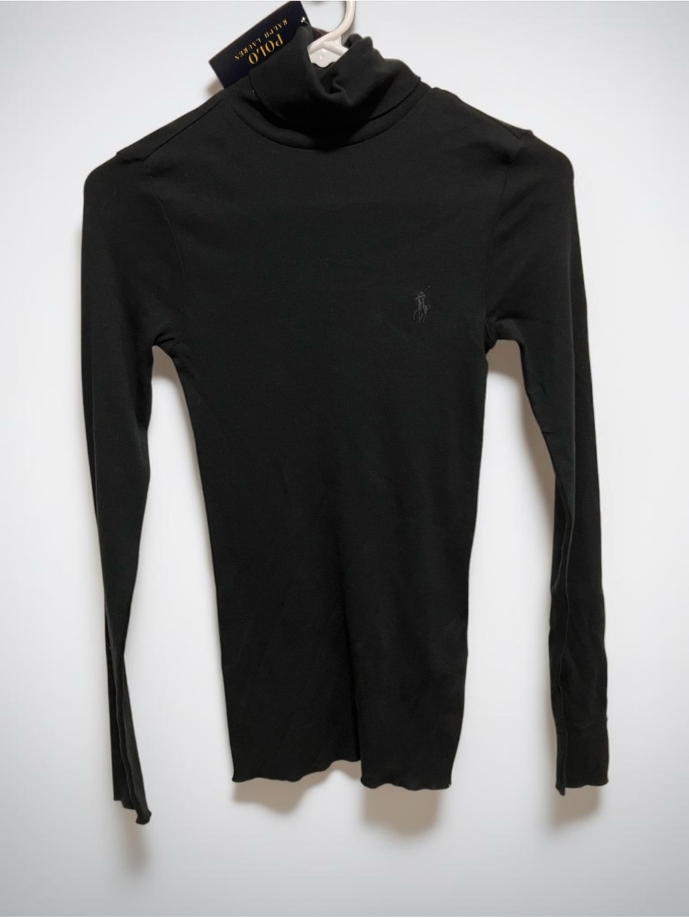 NWT POLO RALPH LAUREN PREMIUM COTTON LYOCELL BLACK TURTLENECK SIZE SP